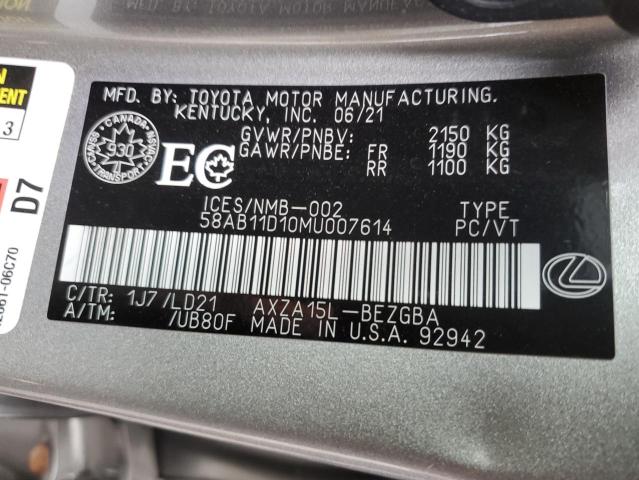 2021 LEXUS ES 250 - 58AB11D10MU007614