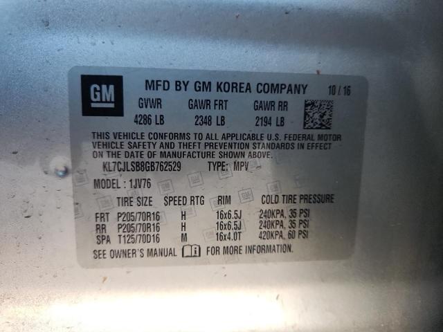 2016 CHEVROLET TRAX 1LT - KL7CJLSB8GB762529