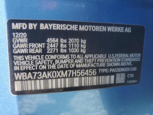 2021 BMW 228XI WBA73AK0XM7H56456