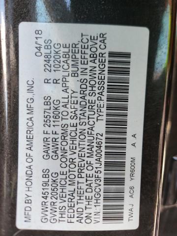 2018 HONDA ACCORD HYB - 1HGCV3F51JA004672