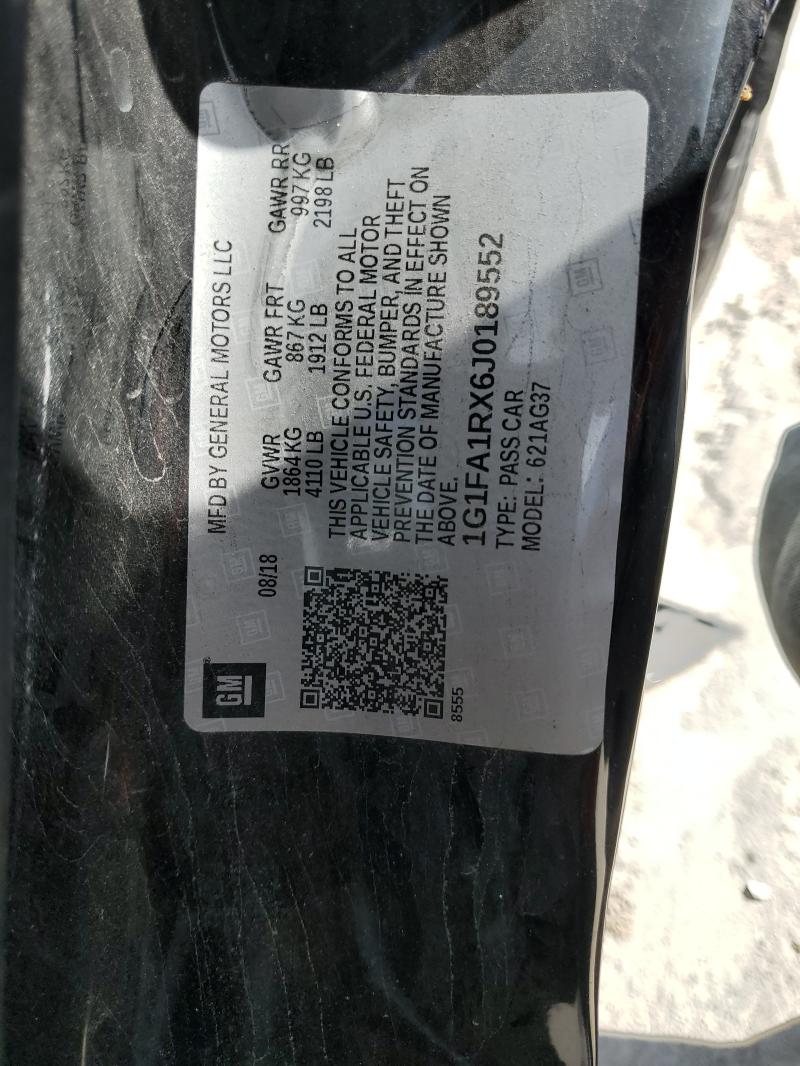 2018 CHEVROLET CAMARO LS - 1G1FA1RX6J0189552