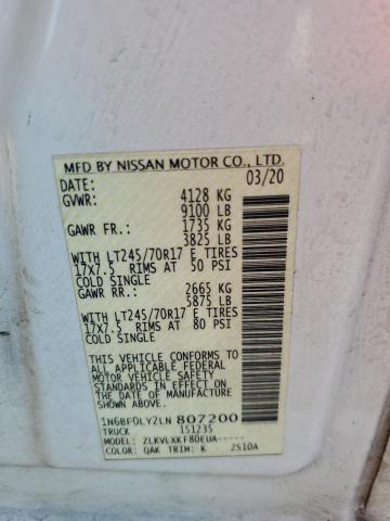 2020 NISSAN NV 2500 S #3290285222