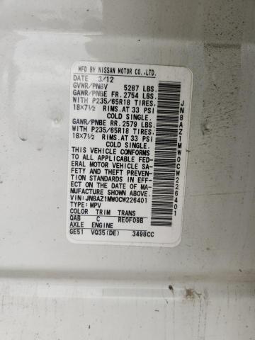 2012 NISSAN MURANO S - JN8AZ1MW0CW226401