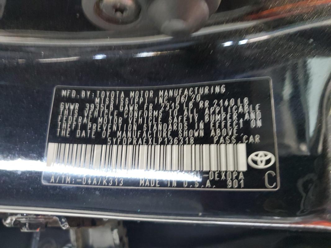 2020 TOYOTA COROLLA L - 5YFDPRAEXLP136318