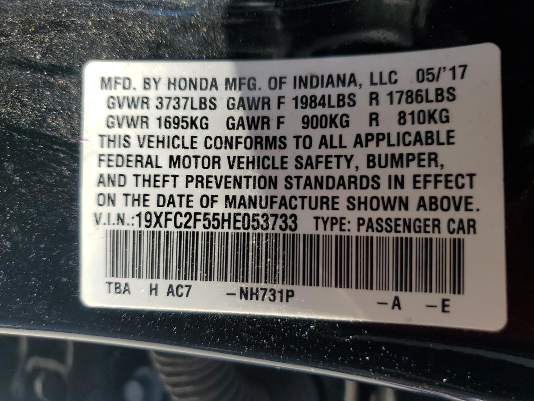 2017 HONDA CIVIC LX - 19XFC2F55HE053733
