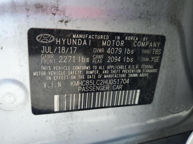 2017 HYUNDAI IONIQ LIMI KMHC85LC2HU051704