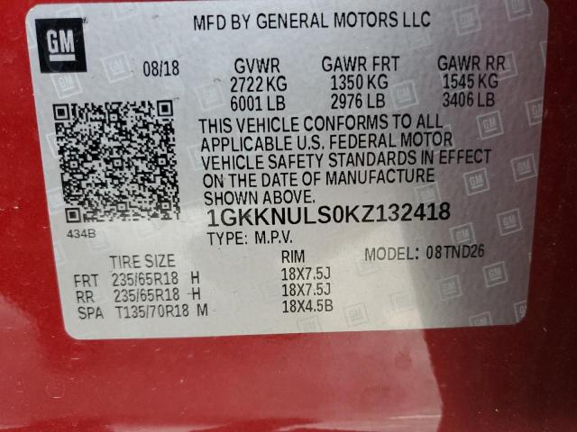 2019 GMC ACADIA SLT - 1GKKNULS0KZ132418