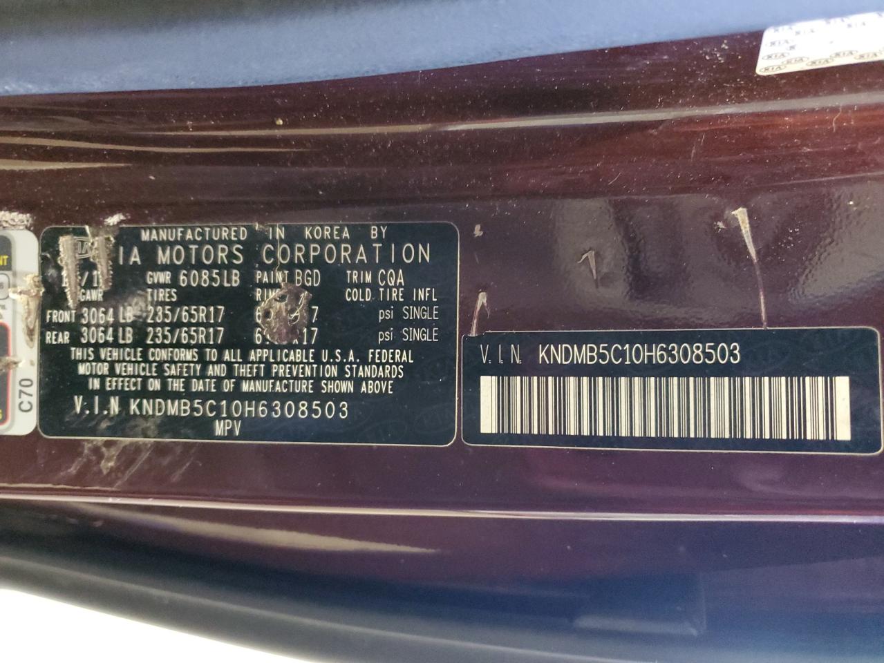 Lot #3266809940 2017 KIA SEDONA LX