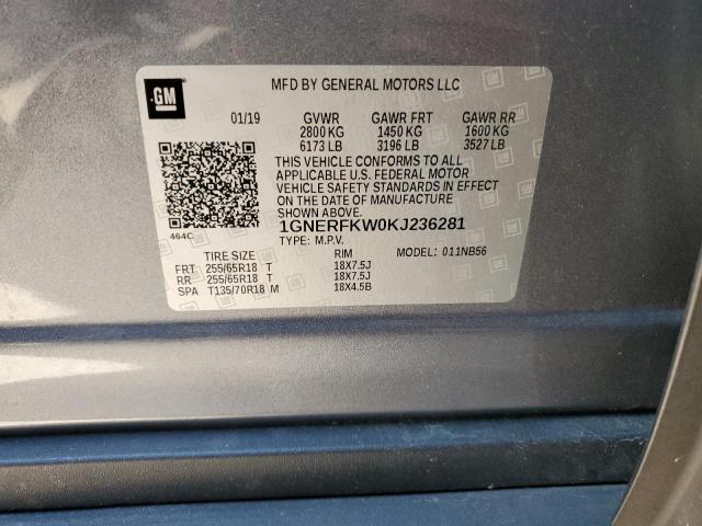 2019 CHEVROLET TRAVERSE L - 1GNERFKW0KJ236281