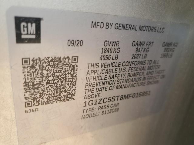 2021 CHEVROLET MALIBU LS 1G1ZC5ST8MF016851