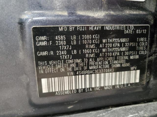 2012 SUBARU OUTBACK 2. - 4S4BRBAC3C3270843