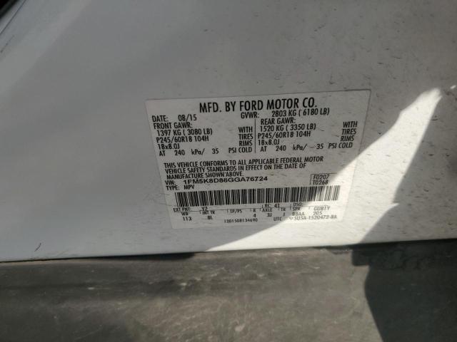 2016 FORD EXPLORER X - 1FM5K8D88GGA76724