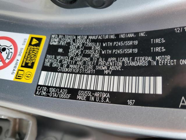 2015 TOYOTA HIGHLANDER #3284648346