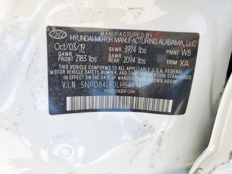 2020 HYUNDAI ELANTRA SE 5NPD84LF0LH548346