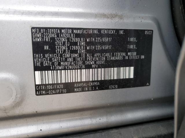 2022 TOYOTA RAV4 XLE - 4T3RWRFV2NU068736