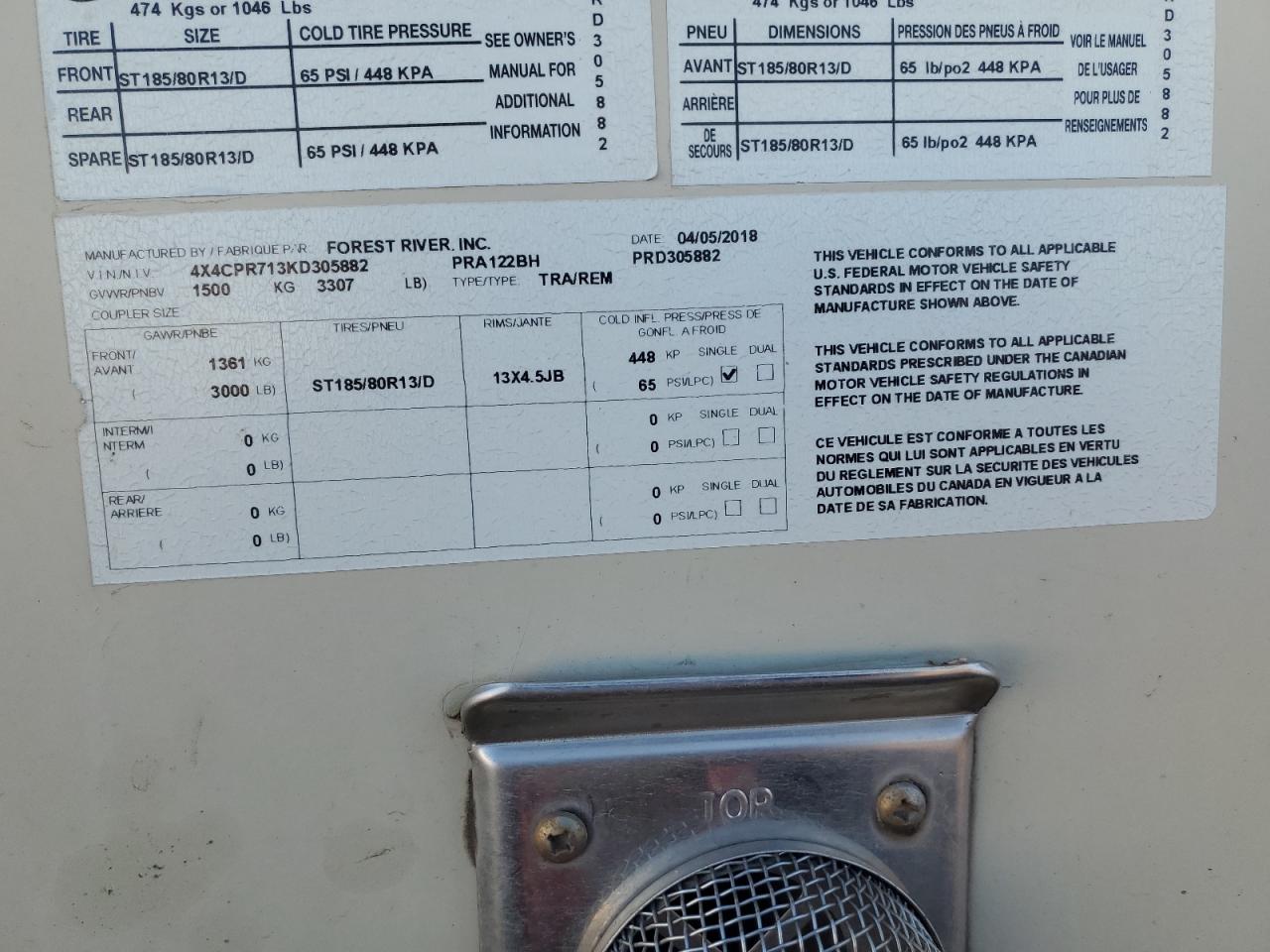 Lot #3277492607 2019 FRRV ROCKWOOD