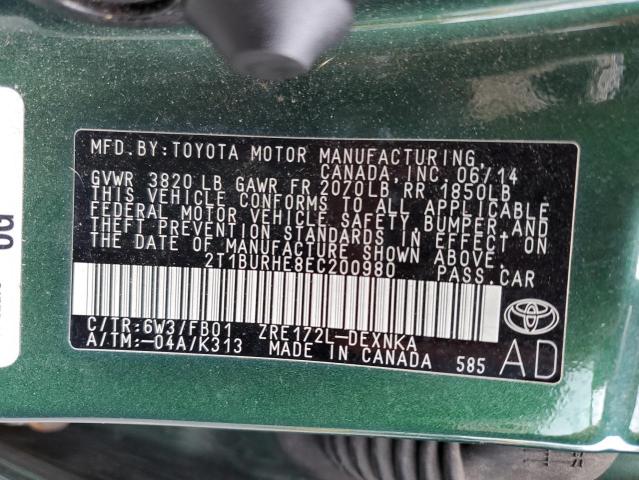 2014 TOYOTA COROLLA L #3302761338