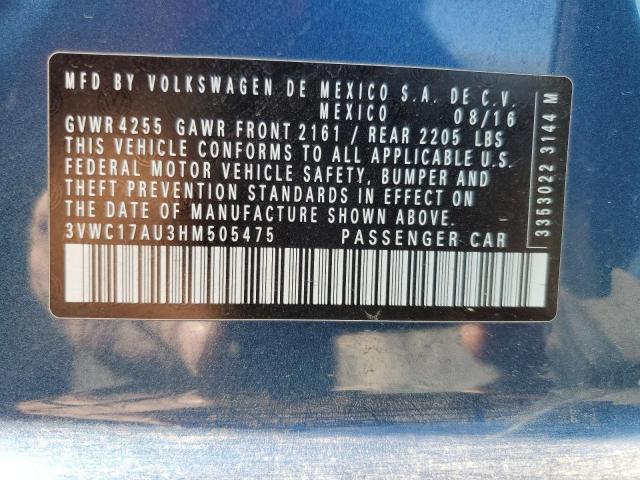 2017 VOLKSWAGEN GOLF SPORT 3VWC17AU3HM505475