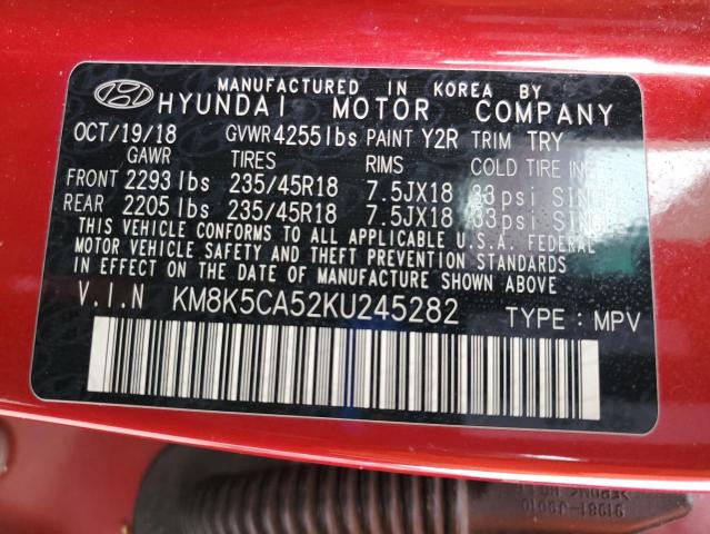 2019 HYUNDAI KONA ULTIM KM8K5CA52KU245282