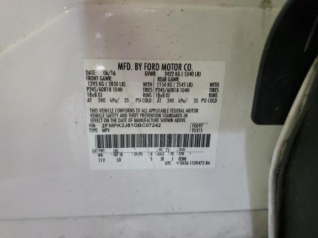 2016 FORD EDGE SEL 2FMPK3J81GBC07242