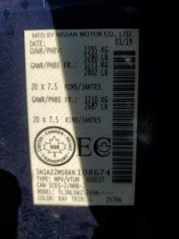2019 NISSAN MURANO S 5N1AZ2MS6KN108674