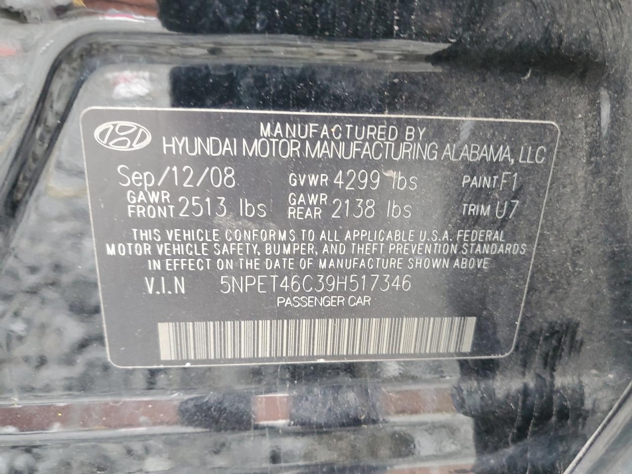 Lot #3284022843 2009 HYUNDAI SONATA GLS