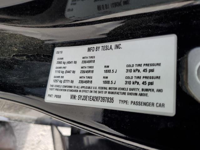 2019 TESLA MODEL 3 - 5YJ3E1EA2KF397835