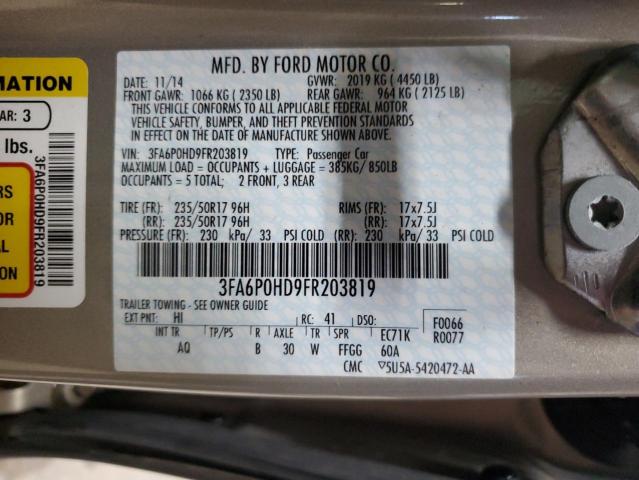 2015 FORD FUSION SE - 3FA6P0HD9FR203819