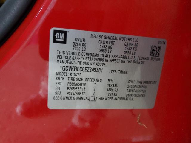 2014 CHEVROLET SILVERADO - 1GCVKREC8EZ245381