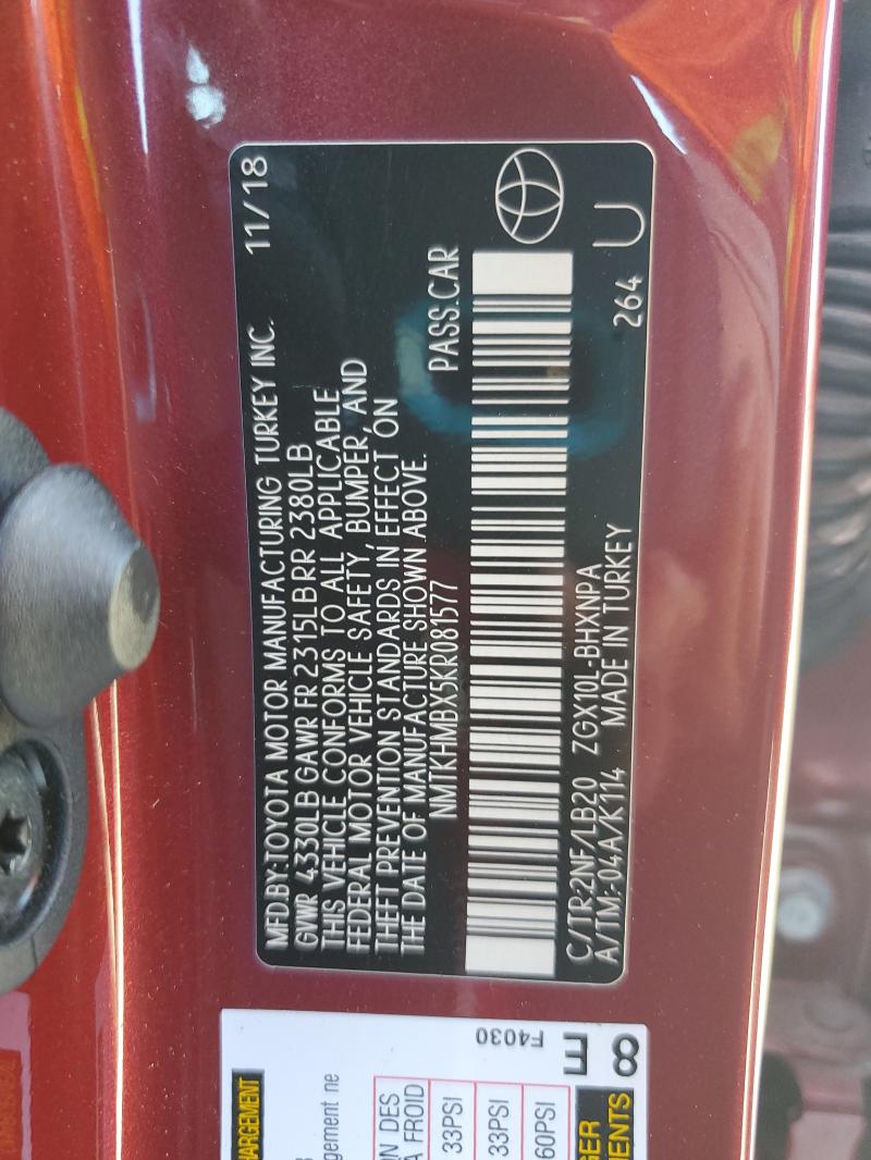 2019 TOYOTA C-HR XLE - NMTKHMBX5KR081577