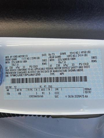 2023 FORD ESCAPE 1FMCU0E15PUA61250