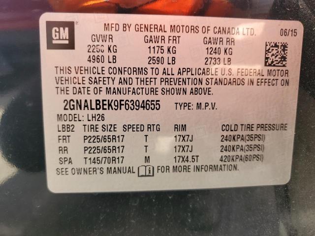 2015 CHEVROLET EQUINOX LT #3301709370