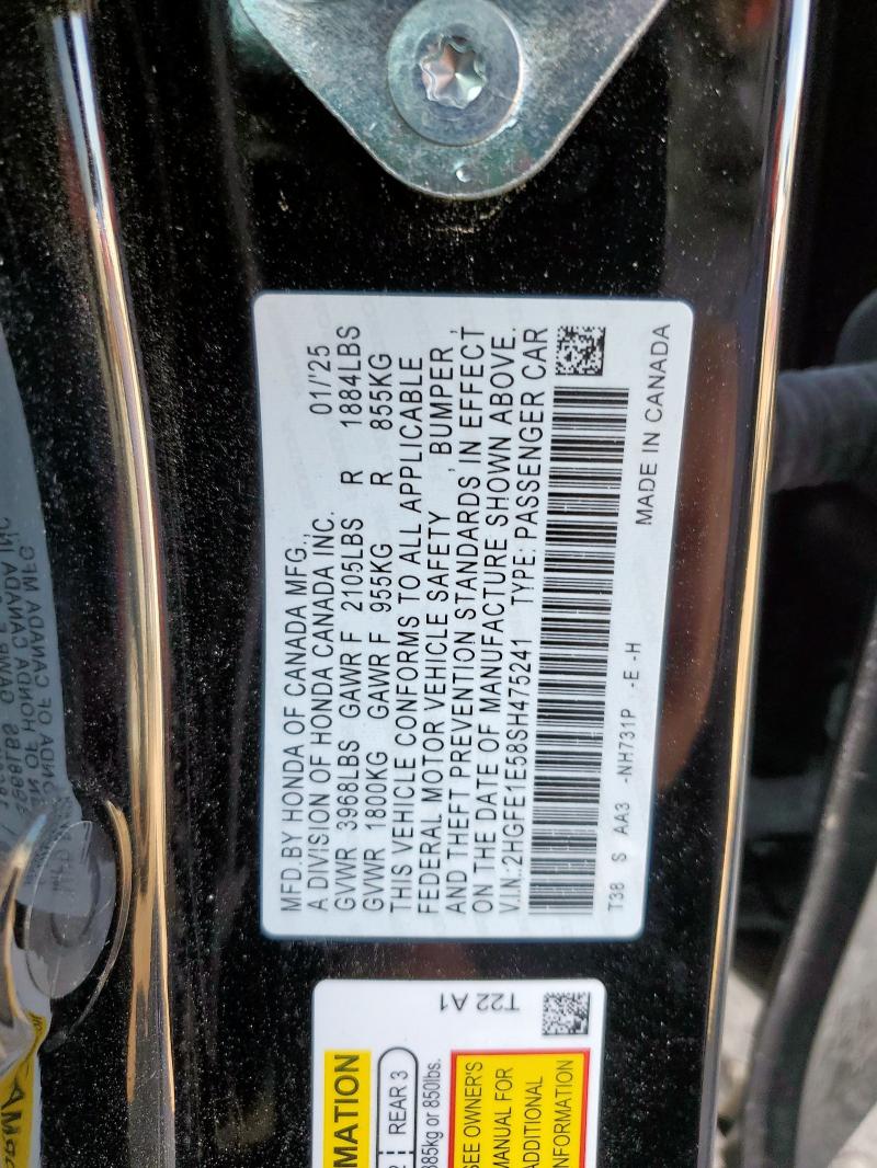 2025 HONDA CIVIC SI 2HGFE1E58SH475241