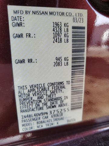 2023 NISSAN ALTIMA SV 1N4BL4DV9PN375255