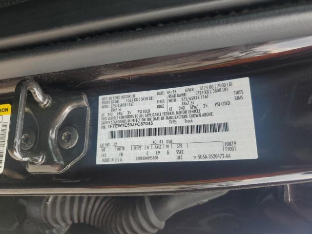 2018 FORD F150 SUPER - 1FTEW1E50JFC87045