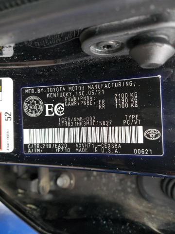 2021 TOYOTA CAMRY XLE - 4T1B21HK3MU015827