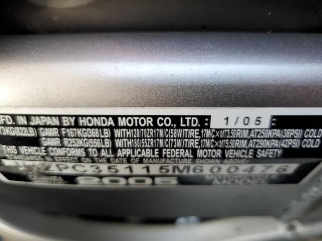 2005 HONDA CBR600 F4 JH2PC35115M600476