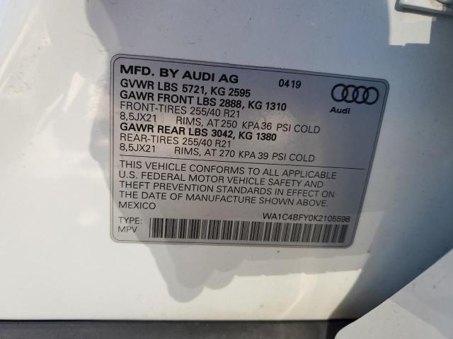 2019 AUDI SQ5 PRESTI WA1C4BFY0K2105598