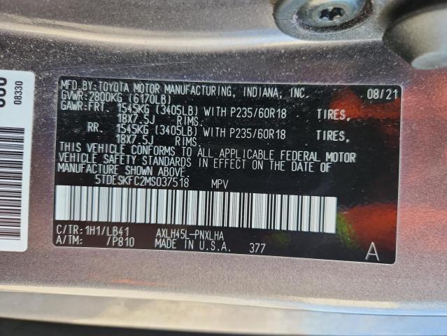 2021 TOYOTA SIENNA LIM - 5TDESKFC2MS037518