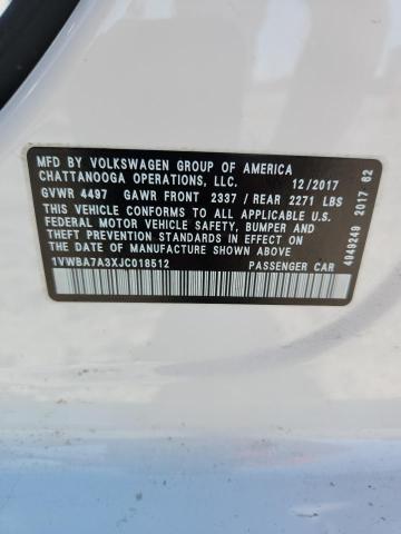 2018 VOLKSWAGEN PASSAT SE #3278985690