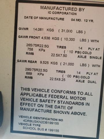 2013 IC CORPORATION CE SERIES SCHOOL #3273851178