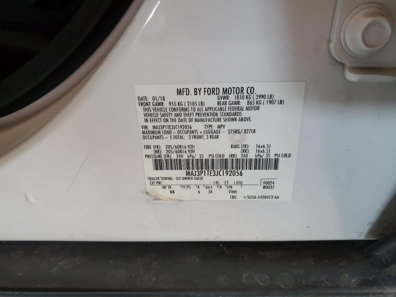 Lot #3311639242 2018 FORD ECOSPORT