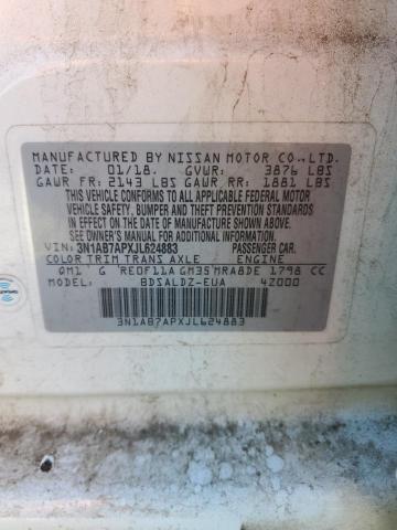 2018 NISSAN SENTRA S 3N1AB7APXJL624883