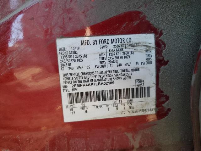 2020 FORD EDGE ST - 2FMPK4AP7LBA02189