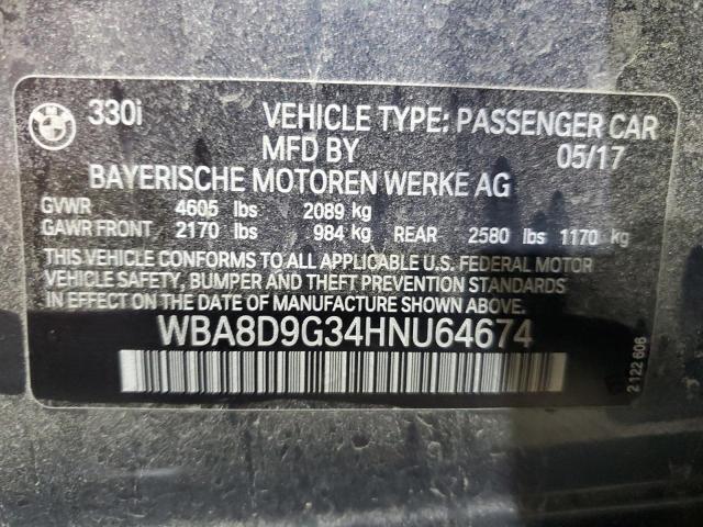 2017 BMW 330 XI WBA8D9G34HNU64674