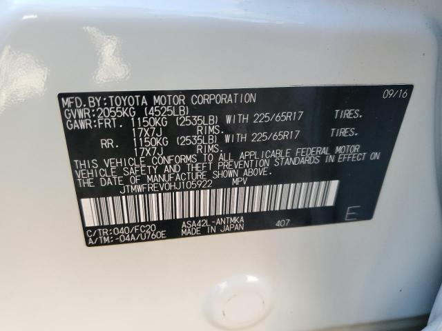 2017 TOYOTA RAV4 XLE - JTMWFREV0HJ105922