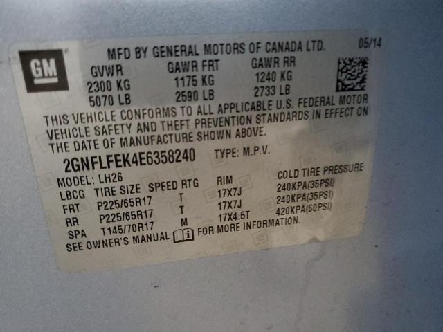 2014 CHEVROLET EQUINOX LT - 2GNFLFEK4E6358240