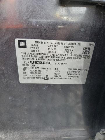 2013 CHEVROLET EQUINOX LT - 2GNALFEK0D6431838