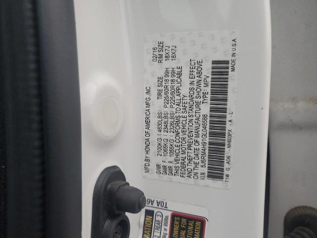 2016 HONDA CR-V TOURI - 5J6RM4H91GL046588