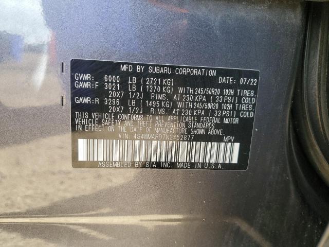 2022 SUBARU ASCENT TOU 4S4WMARD7N3452877